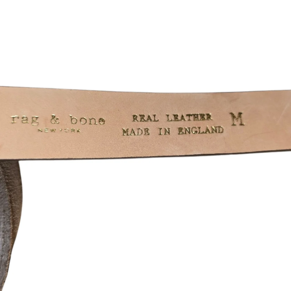 Rag & Bone New York Suede‎ Leather Skinny Belt Designer Silver Buckle Meduim New